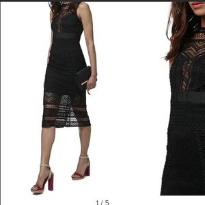 New Top Shop Black Tank Lace Overlay Dress Size 10